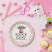 Holy Koe Plaid Baby shower Papier Borden Papieren Bordje (Feest)