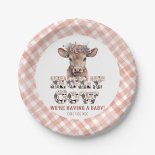 Holy Koe Plaid Baby shower Papier Borden Papieren Bordje