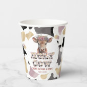 Holy Koe Rustic Baby shower Papieren bekers (Voorkant)
