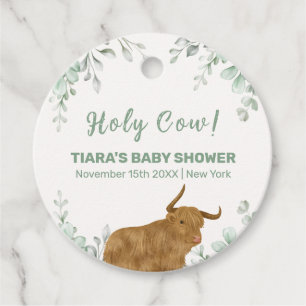 Holy Koe Rustic Boho Greenery Baby shower Bedankjes Labels