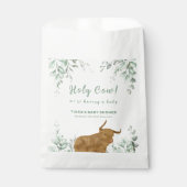 Holy Koe Rustic Boho Greenery Baby shower Bedankzakje (Voorkant)