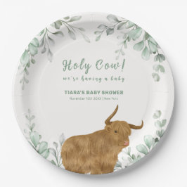Holy Koe Rustic Boho Greenery Baby shower Papieren Bordje