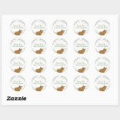 Holy Koe Rustic Boho Greenery Baby shower Ronde Sticker (Vel)