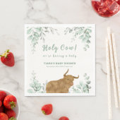 Holy Koe Rustic Boho Greenery Baby shower Servet (Insitu)