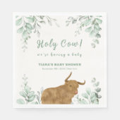 Holy Koe Rustic Boho Greenery Baby shower Servet (Voorkant)