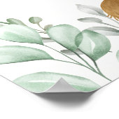 Holy Koe Rustic Boho Greenery Baby shower Welkom Poster (Hoek)