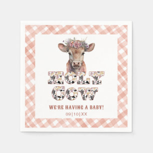 Holy Koe Rustic Plaid Baby shower servetten