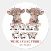 Holy Koe Twins Baby shower voor Sticker (Voorkant)