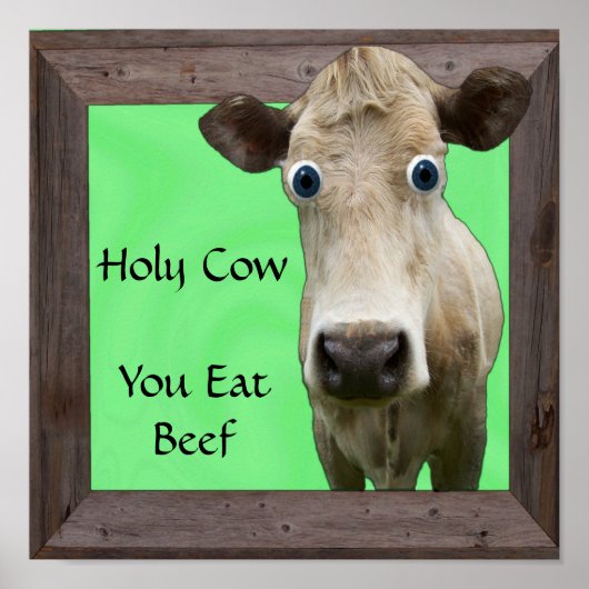 HOLY KOE U EAT RUNDVLEES POSTER (Voorkant)
