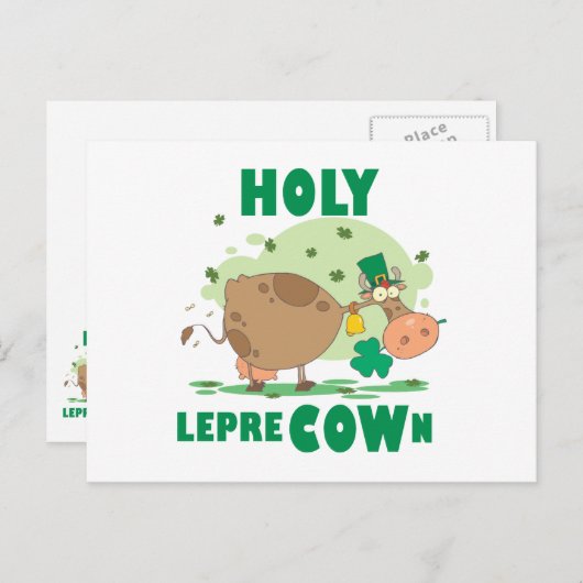 HOLY LepreCOWn T-shirts en cadeautjes Briefkaart (Voorkant / Achterkant)