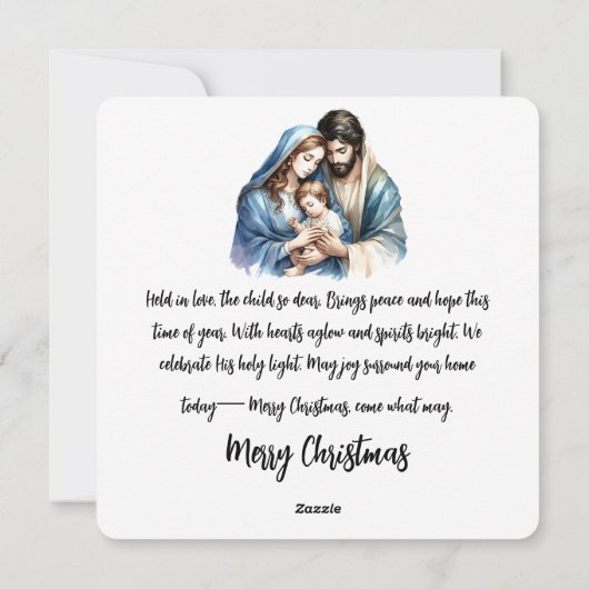 Holy Light – Tender Nativity  Feestdagenkaart (Achterkant)