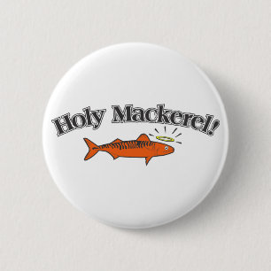Holy Mackerel Funny Gevist Ronde Button 5,7 Cm