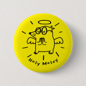 Holy Moley | Funny Angel Mole Cartoon Button (Voorkant)