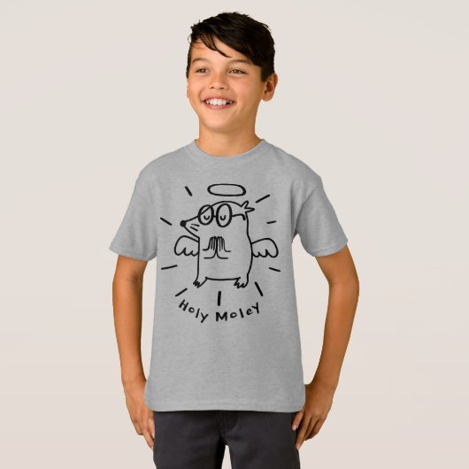 Holy Moley | Grappig Angel Mole Kinderen Shirt (Voorkant volledig)
