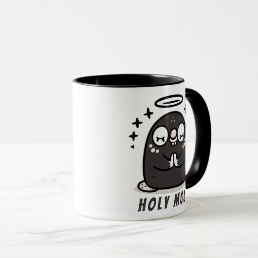 Holy Moly Cute Praying Mole Mug – Sparkly Animal Mok (Voorkant rechts)