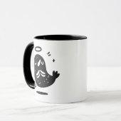 Holy Moly Mustache Mole Mug – Funny Floating Mok (Voorkant links)