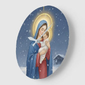 Holy Mother Mary and Baby Jesus Wall Clock Grote Klok (Hoek)