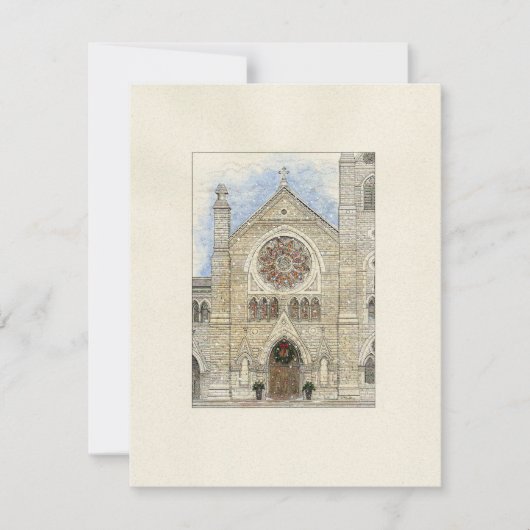 Holy Name Cathedral Christmas Save the Date Card Aankondiging (Voorkant)