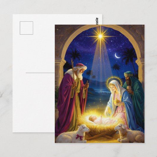 Holy Nativity Christmas Briefkaart (Voorkant / Achterkant)