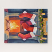 Holy Night | Christmas Stockings Watercolor Legpuzzel (Horizontaal)