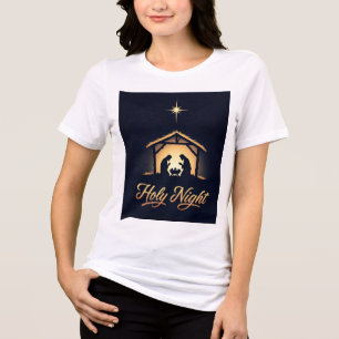 Holy Night Christmas T-shirt voor dames - Elegant