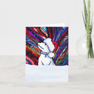 Holy Night Christmas Westie Pup Kaart