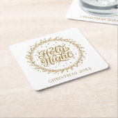 Holy Night Elegant Gold Script Kerstvakantie Kartonnen Onderzetters (Schuin)
