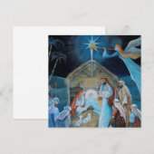 Holy Night Harmony: een vredige kerststal Feestdagenkaart (Voorkant / Achterkant)