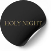 HOLY NIGHT Minimalist Christian Christmas Ronde Sticker