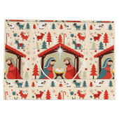 Holy Night Nativity Christmas Gift Bag Groot Cadeauzakje (Achterkant)