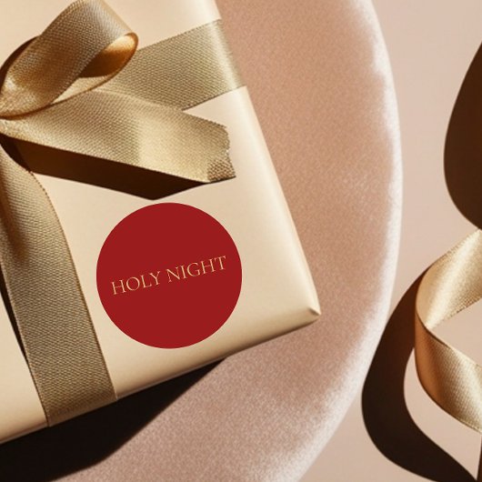 HOLY NIGHT Red Minimal Christmas Sticker #4