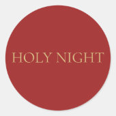 HOLY NIGHT Red Minimal Christmas Sticker #4 (Voorkant)