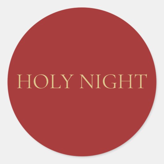 HOLY NIGHT Red Minimal Christmas Sticker #4 (Voorkant)