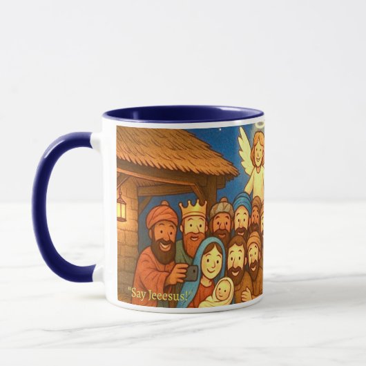 Holy Night Selfie Christmas 11 oz Coffee Mug Mok (Links)