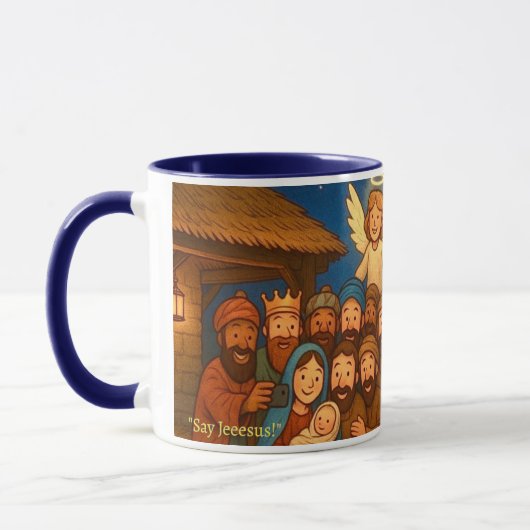 Holy Night Selfie Christmas 11 oz Coffee Mug Mok (Links)