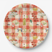 Holy Ravioli Gingham Pattern | Little Meatball  Papieren Bordje (Voorkant)