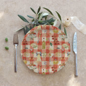 Holy Ravioli Gingham Pattern | Little Meatball  Papieren Bordje