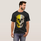 Holy See Flag Skull Vatican Roots Proud Patriotic T-shirt (Voorkant volledig)