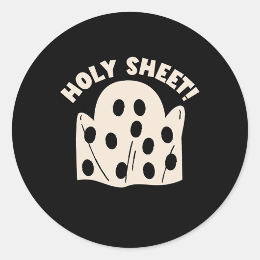 Holy Sheet Funny Halloween Ghost Holy Sheet Ronde Sticker (Voorkant)