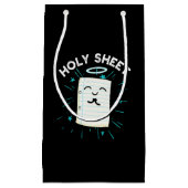Holy Sheet Funny Halo Paper Pun Dark BG Klein Cadeauzakje (Voorkant)