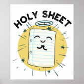 Holy Sheet Funny Halo Paper Pun Poster (Voorkant)