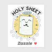 Holy Sheet Funny Halo Paper Pun Sticker (Vel)