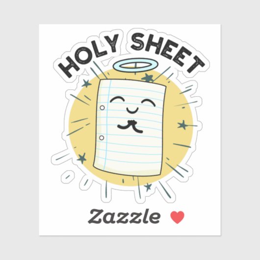 Holy Sheet Funny Halo Paper Pun Sticker (Vel)