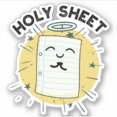 Holy Sheet Funny Halo Paper Pun Sticker (Voorkant)