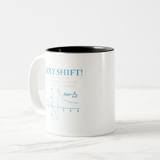 Holy Shift Funny Math Asymptote Punny T-Shirt Tweekleurige Koffiemok (Voorkant links)