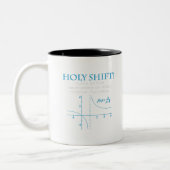Holy Shift Funny Math Asymptote Punny T-Shirt Tweekleurige Koffiemok (Links)