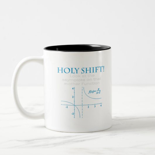 Holy Shift Funny Math Asymptote Punny T-Shirt Tweekleurige Koffiemok (Links)