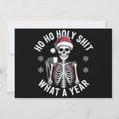 Holy Shirt wat een jaar kerst Humor skelet Feestdagenkaart (Voorkant)