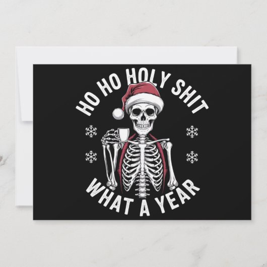 Holy Shirt wat een jaar kerst Humor skelet Feestdagenkaart (Voorkant)