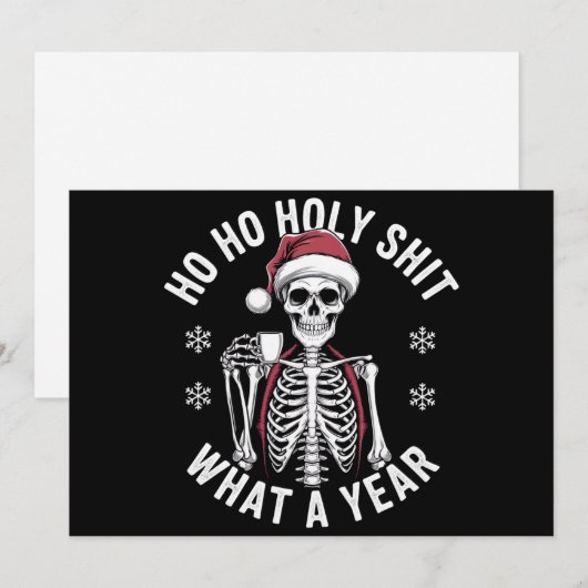 Holy Shirt wat een jaar kerst Humor skelet Feestdagenkaart (Voorkant / Achterkant)